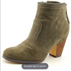 Crown Vintage Army Green Faux Suede Booties